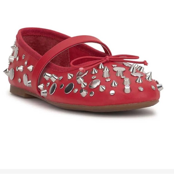 Jessica Simpson red Azalina Studded Mary Jane Ballet Flats size 11 brand‎ new - Picture 9 of 12